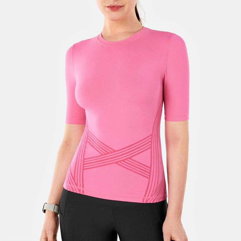 Fanka Popular Sports Short-Sleeved Women's Slim Elastic Breathable Running Training Pilates Fitness Top Yoga