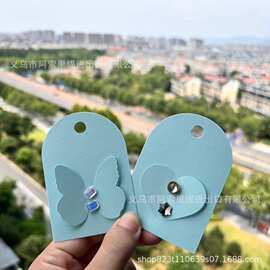 镂空耳钉展示卡片饰品拍摄道具2D蝴蝶爱心珍珠耳环包装纸卡珠宝