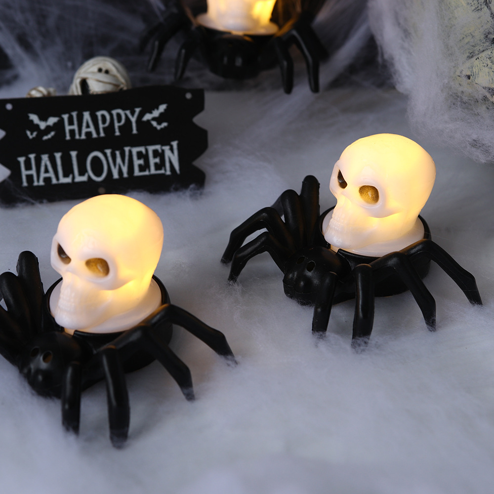 Decoración de Halloween lámpara de calavera de araña nueva lámpara de calabaza accesorios de decoración de fiesta lámpara de vela led luz de noche