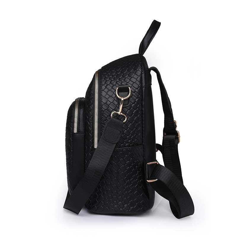 Bolsos para mujer 2024 nuevas señoras de nicho mochila de cuero suave moda tejida color sólido mochila de doble uso mochila escolar al por mayor