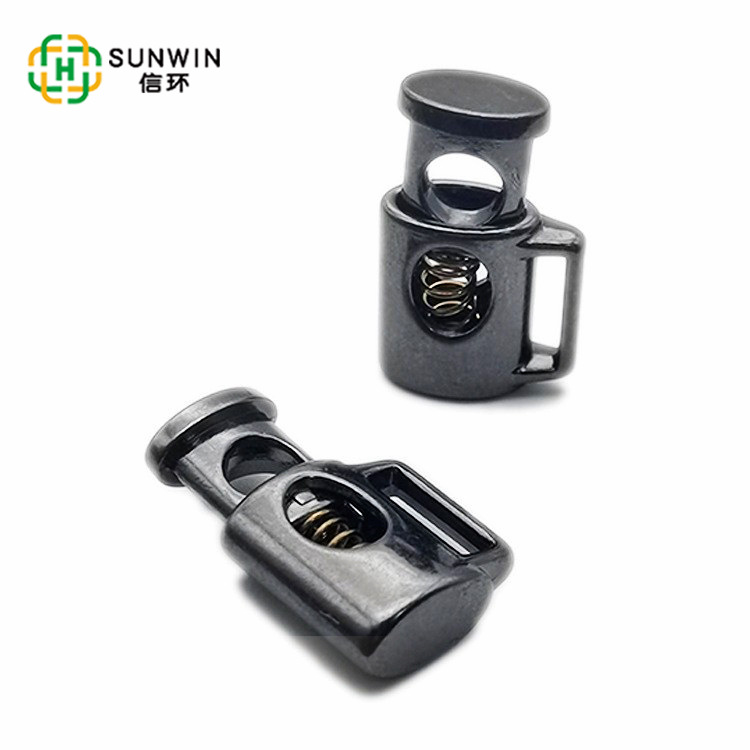 金属单孔按压松紧绳弹簧扣喷漆合金羽绒服帽绳卡扣卫衣饰品吊绳扣