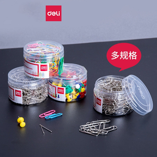 Deli Metal Paper Clips Office Supplies Creative Colorful Clips U-Shaped Pins Thumbtacks Pushpins