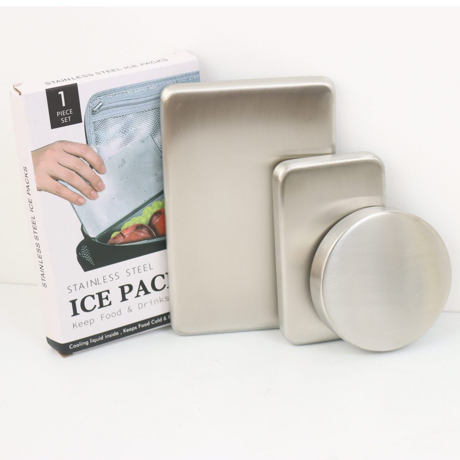 Cross-border stainless steel ice tray, outdoor refrigerated ice pack, food ice box, suitable for picnics, portable food-grade metal tray