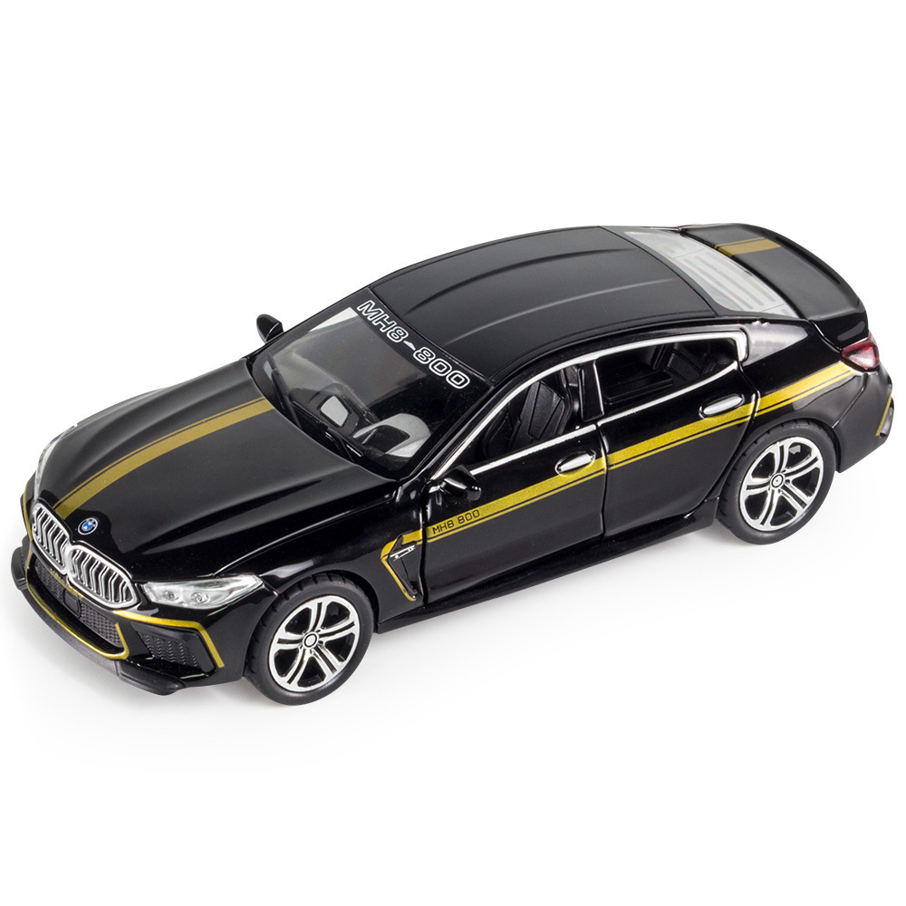 Chimei aleación coche Modelo 1: 32 baoma M8 tira hacia atrás sonido y luz 6 Puerta Abierta juguete coche música modelo decoración colección