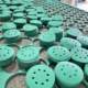 Cross-border hot sale green sand 5 inch 8 hole zirconia green polyester film sandpaper hook and loop flocking dry and wet dual-purpose sandpaper