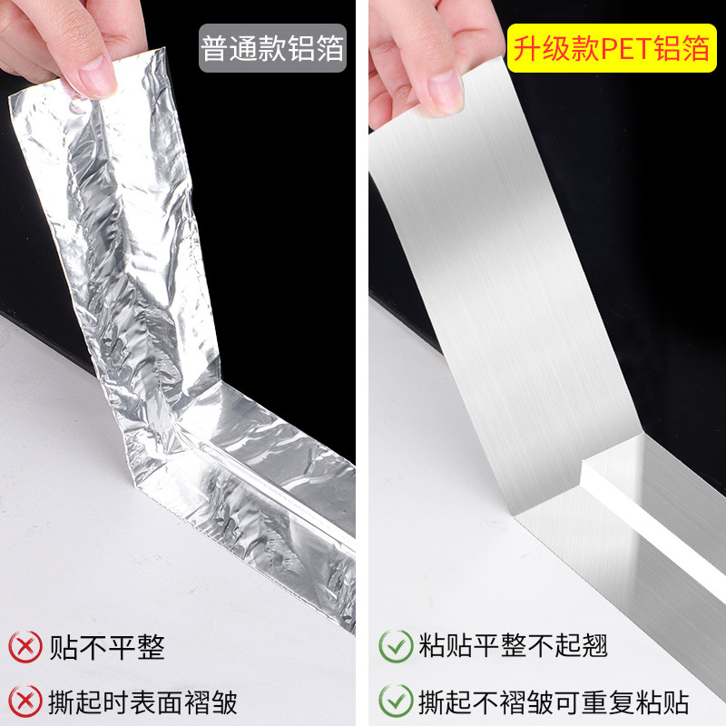 Cinta de papel de aluminio resistente a altas temperaturas fregadero de la estufa de cocina adhesivo autoadhesivo a prueba de aceite impermeable ventilador de cocina pegatina de costura de belleza a prueba de moho