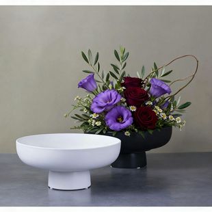 Hot-Selling New Chinese-Style Disc-Shaped Sword Mountain Flower Arrangement Vessel, Zen-Inspired Artificial Flower Arrangement, Soft Decoration Potted Plant Ornament, Ceramic Tall Pot