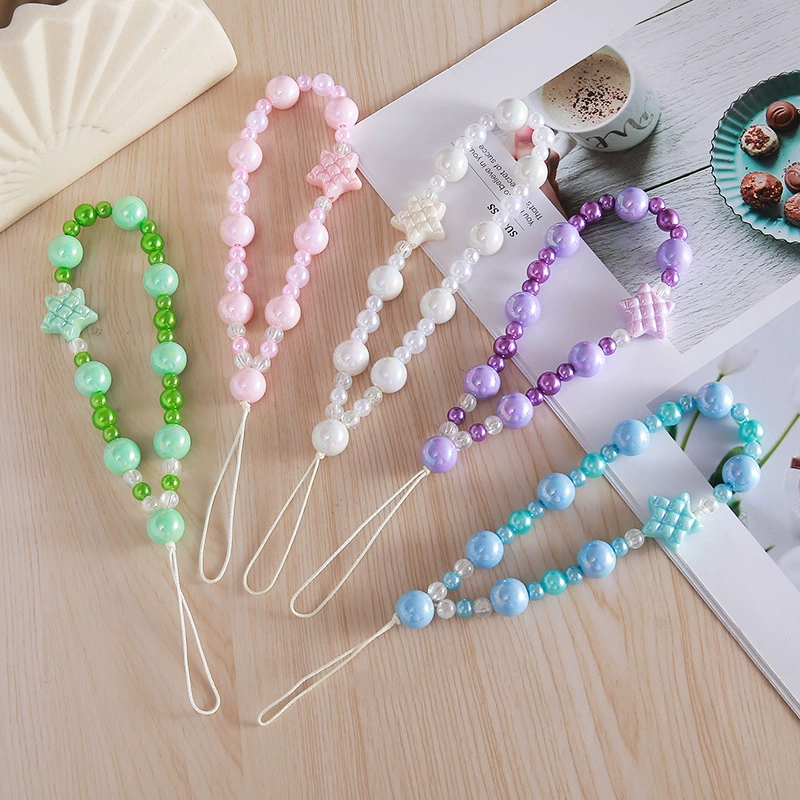 Новый бант из бисера, цепочка для мобильного телефона, чехол для мобильного телефона, подвеска, ремешок на запястье, предотвращающий падение и потерю, короткий ремешок для мобильного телефона