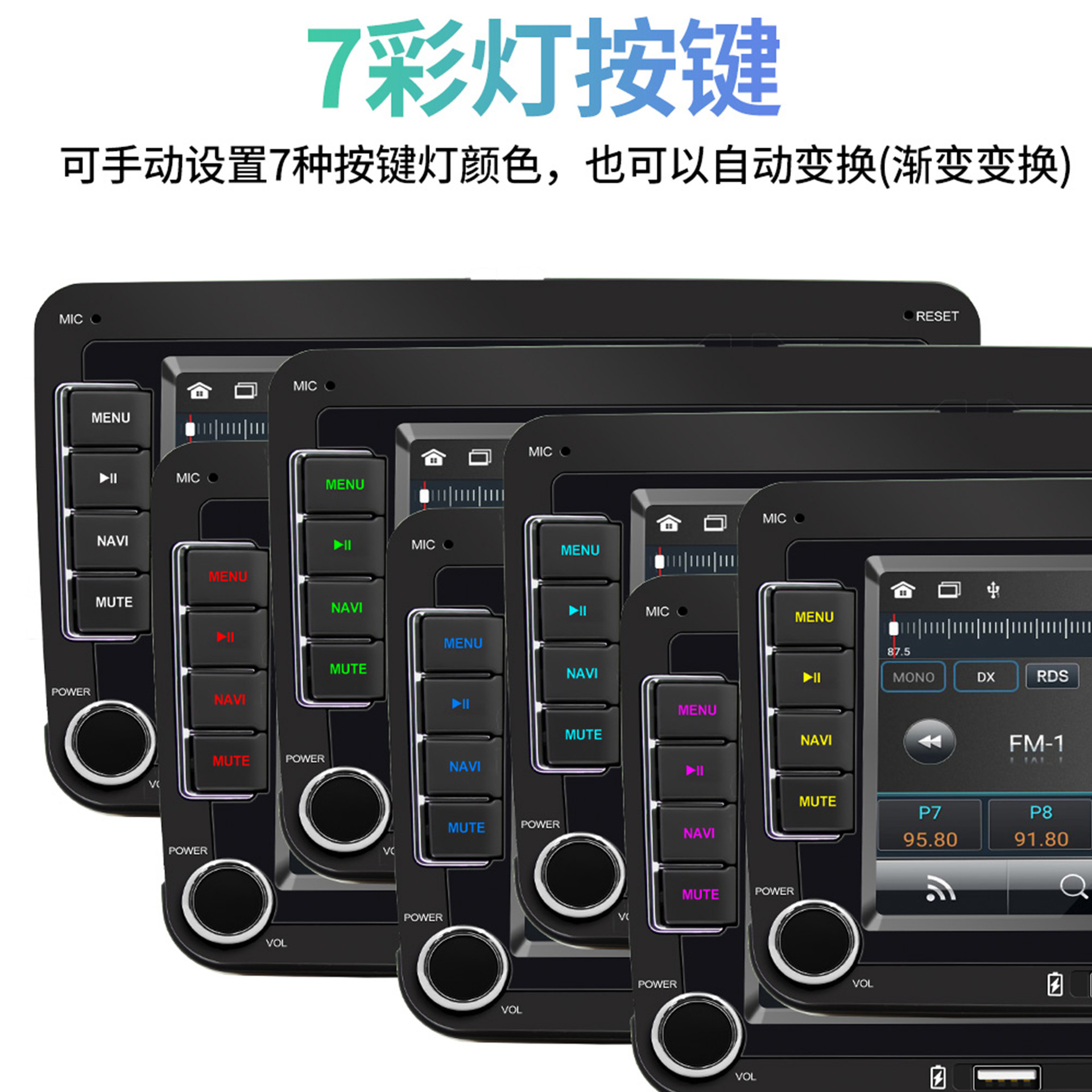 7inch Dual-Disk Car Bluetooth Mp5 Wired Android Auto Wireless Carplay Gps Navigation Suitable for Volkswagen