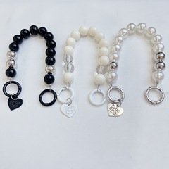 亞克力愛心手機殼手工串珠鏈條配飾水杯手提連手機鏈條配飾掛件