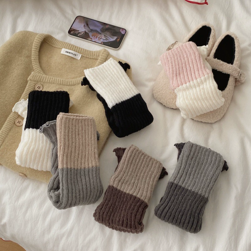 Гетры (keep warm) средние вязаные наколенники, рубчатые, осенние, one size