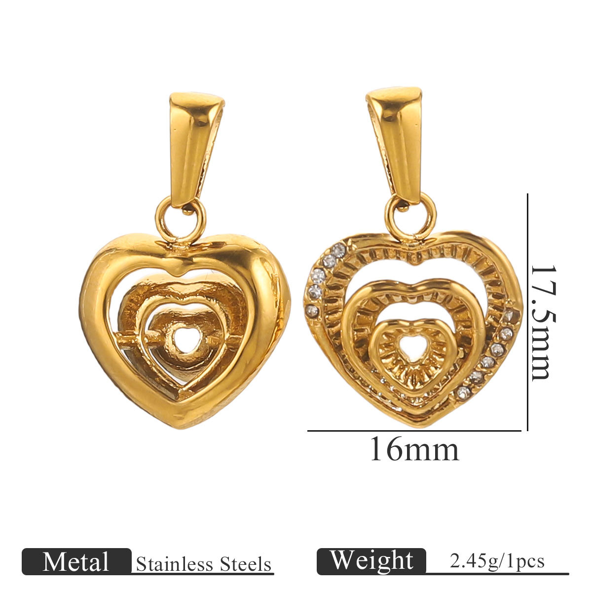 Nuevo acero inoxidable galvanoplastia al vacío transfronteriza color de cristal de diamante colgante accesorios de joyería DIY