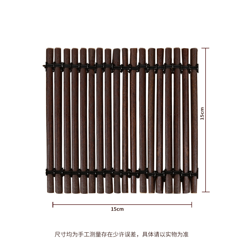 Ceremonia de té retro Fila de bambú Cojín de té Cojín Cojín de aislamiento térmico Decoración de bambú púrpura Posavasos Tejidos Accesorios para juegos de té Cortina de té Estera de té