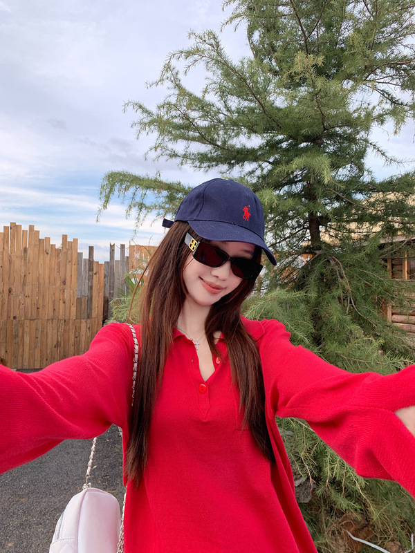 2025年秋季新款人生Polo显瘦正肩系纽扣v领长袖老钱少女感针织衫T|undefined