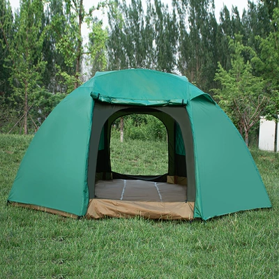 Outdoor Beach Camping Tent Rainproof Camping Octagonal Tent Park Super Large Multi-person Double-layer Rainproof 5-8-person Account (Çadırlar) - army-green-5-8-people