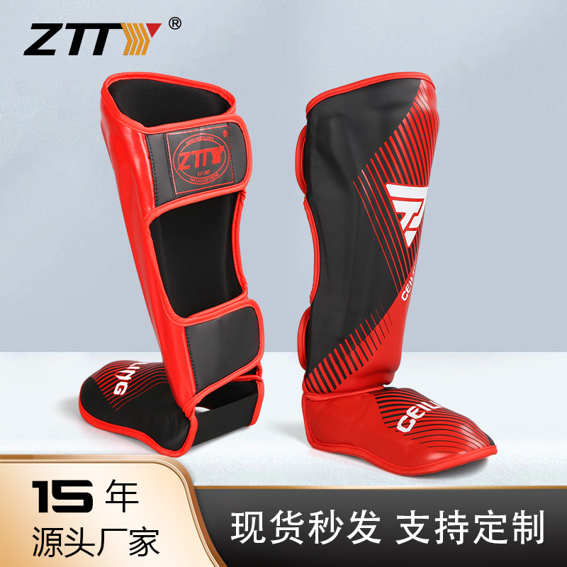 ZTTY leggings de lucha Sanda con espinilleras traseras de pie, equipo de protección de lucha engrosado de boxeo, protección de tobillo, protección de taekwondo