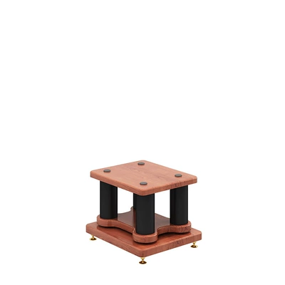 Speaker Stand Audio Tripod Shock-Absorbing Base Bookshelf Box Shelf Tray Iron Surround Floor-Standing Metal (Electric car big tripod) - 20-high-pair-of-small-cylinders-upper-support-2025-nan-wood-color