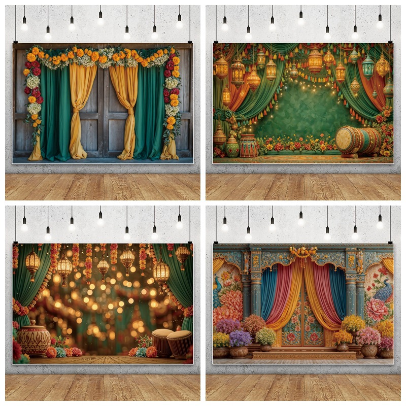 Indian Traditional Festival Diwali Wedding Scene Decoration Background Photo Photography Backdrop Banner