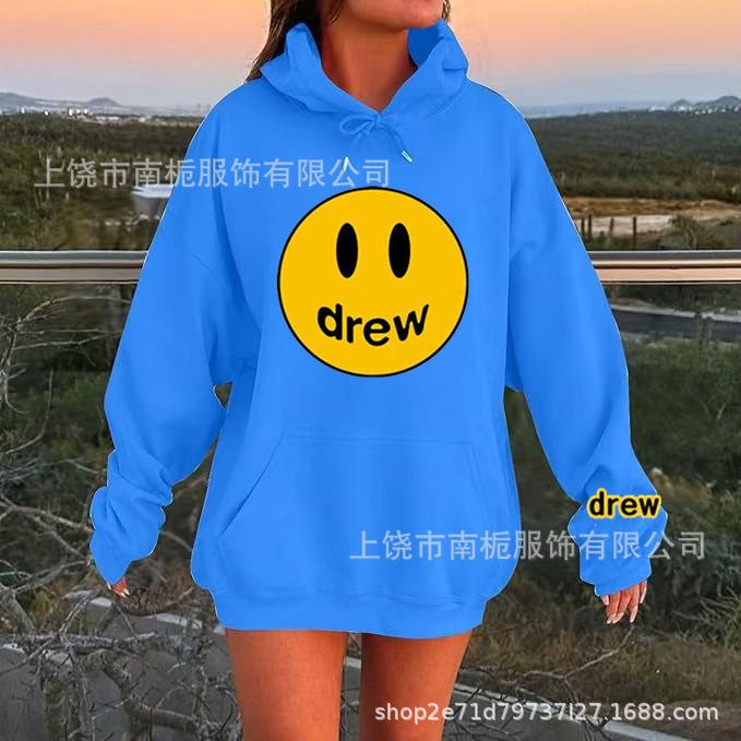 Cross-border European Code New Drew House Justin Bieber Letters Unisex Shoulder Sleeve Loose Hoodie Cross-border European Code New Drew House Justin Bieber Letters Unisex Shoulder Sleeve Loose Hoodie