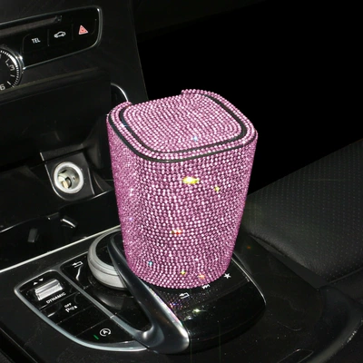 hanging car with lid – Car ashtray - ashtray-pink-diamond