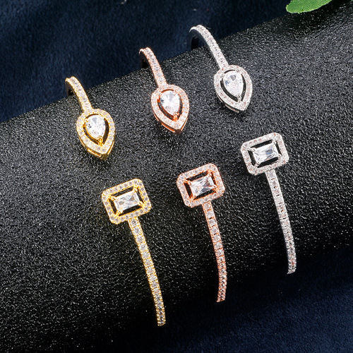 RAKOL wholesale bride dress jewelry set four-piece set with micro-paved zirconia accessories set one piece drop shipping