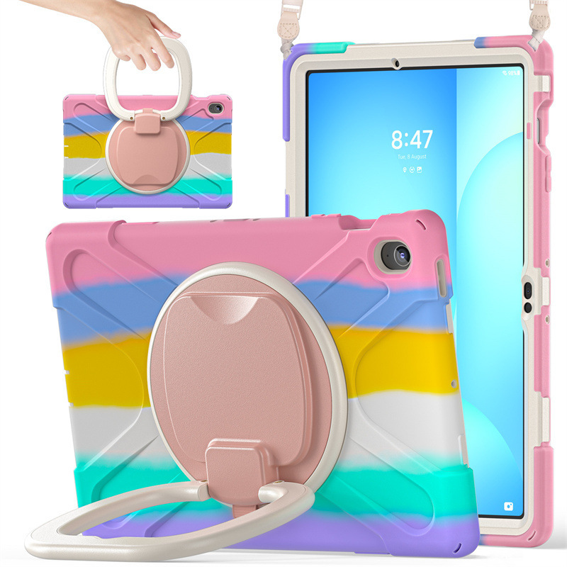 Suitable for Samsung Tab S10Fe Plus Strap Silicone Anti-Fall Tablet Back Shell S11 Bracelet Holder Protective Cover