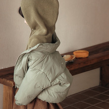 女童中小童针织帽羽绒服面包服秋冬新款宝宝立领夹克外套韩版批发