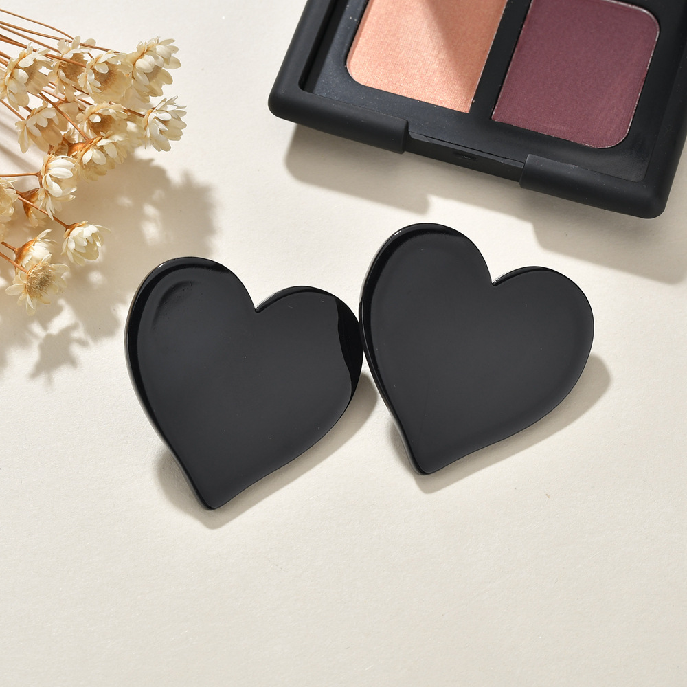 transparent heart hypoallergenic earrings