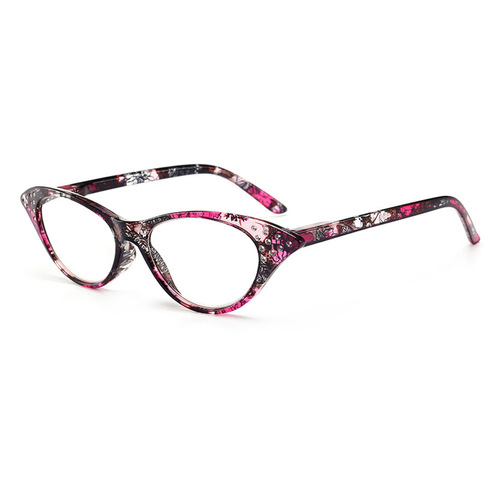 New cross-border cross-border diamond-encrusted fashionable reading glasses for men and women, the elderly, cat-eye flower glasses manufacturers wholesale eye reading
