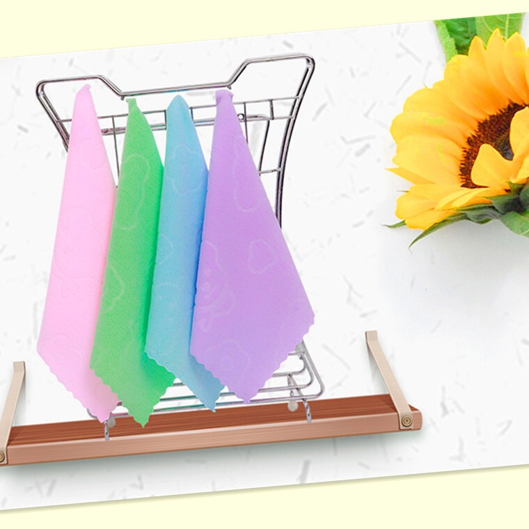 Fine Fiber Cartoon Embossed Bear Colorful Small Towel Event Gift Hotel Kitchen Rag Supplies