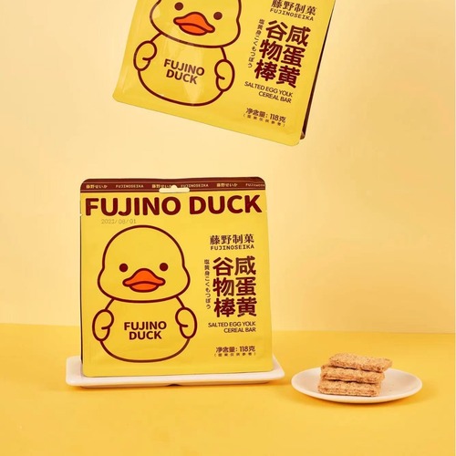 Fujino Duck Salted Egg Caramel Grain Bar Bagged Candy Biscuit Snack