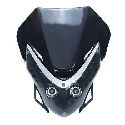 Off-road motorcycle modification accessories Flying Eagle Apollo Little High Race four-eye grimace headlight LED headlight lampshade (Motorcycle headlights, headlights) - led-headlights-black