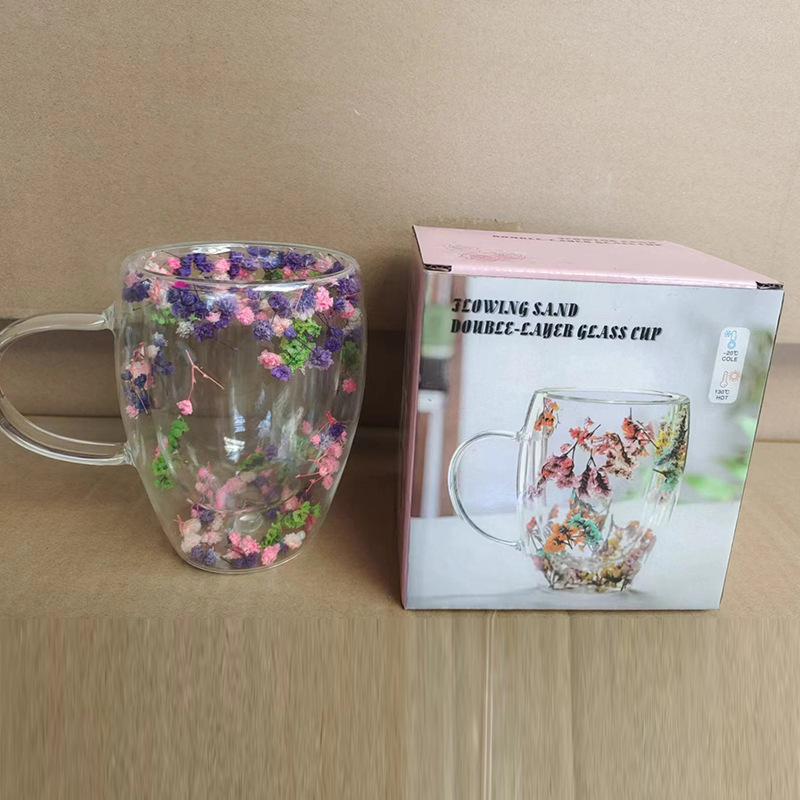 真花高颜値二重グラス高ホウ素シリコンクロスボーダー卸売り品ドライカップコーヒーカップ牛乳ジュースカップ|undefined