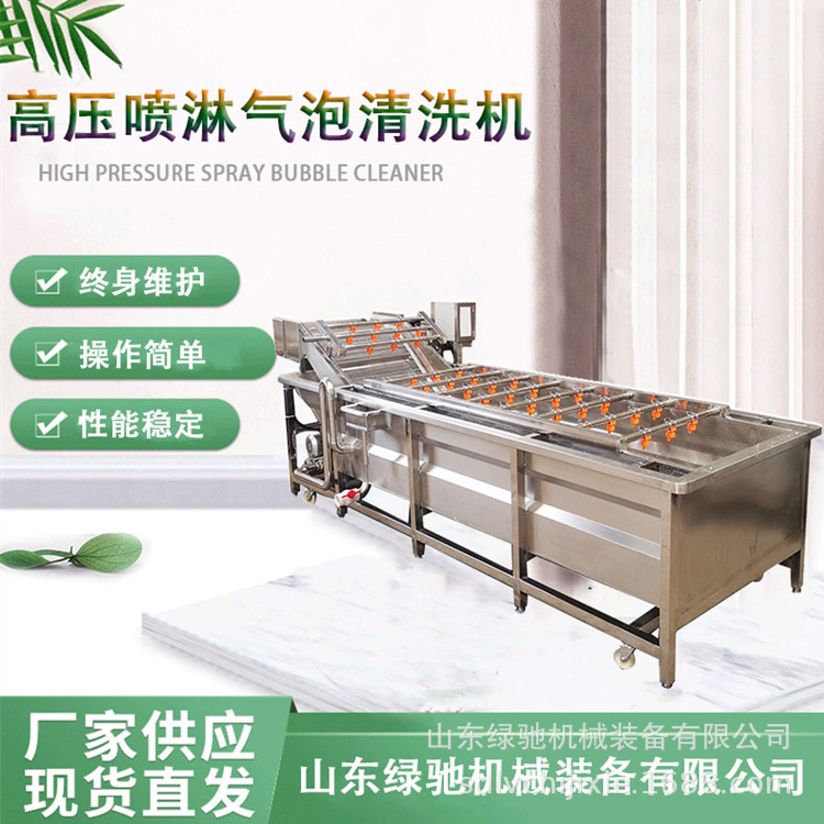 全自动果蔬清洗机 多功能蔬菜高压喷淋气泡清洗机 净菜加工设备