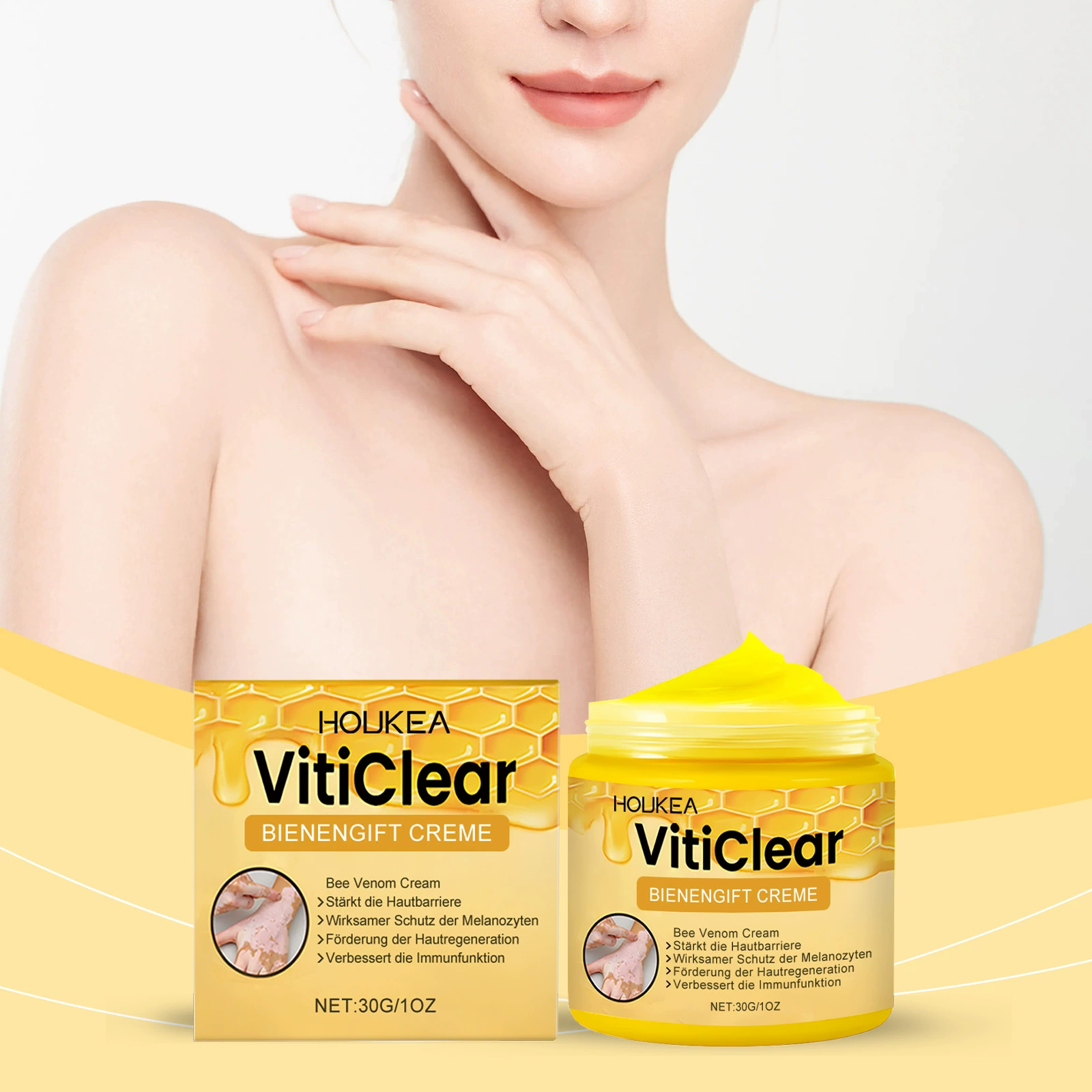 HouKea Bee Venom Крем для ухода за кожей Ежедневный уход Очищающий питательный осветляющий кожу Увлажняющий смягчающий крем для ухода