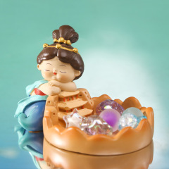 福禧敦煌置物アクセサリー箱幸運蓮樹脂工芸品客間家庭の美しい装飾品卸売り