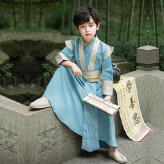 Boys' Hanfu 2024 Spring/Summer New Arrival High-End Children's Ancient Costume, Stylish Swordsman & Traditional Chinese Culture Performance Set—Wholesale