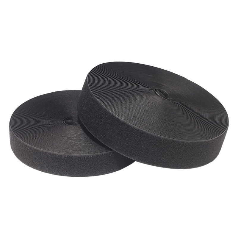 In-Stock Black Nylon Hook-And-Loop Fastener Colorful Adhesive Tape for Clothing, Shoes, Cuffs 2.5cm Hook-And-Loop Accessories