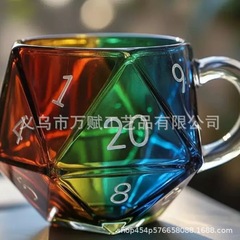 跨境热销Dungeons & Dragons Rainbow D20 Dice Mug骰子杯