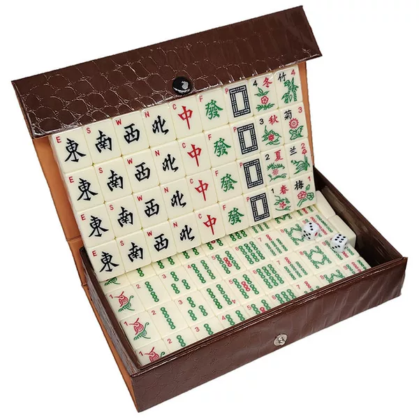 In stock, No. 27, 27MM English-style home-use hand-rubbed melamine mahjong tiles, 144 tiles with numbers, Western-style travel mahjong