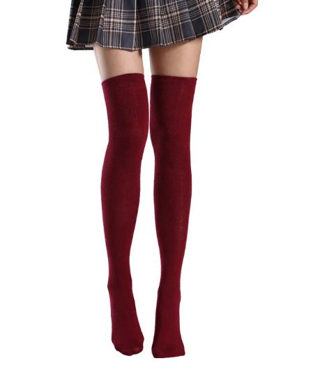 Medias transfronterizas medias tres barras a rayas calcetines largos hasta la rodilla baile estilo universitario calcetines de algodón para mujer