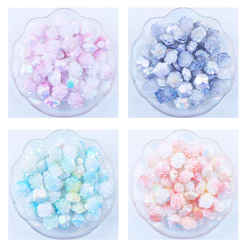 AB galvanoplastia agujero medio color rosa DIY crema pegamento accesorios de resina horquilla pequeña joyería material al por mayor