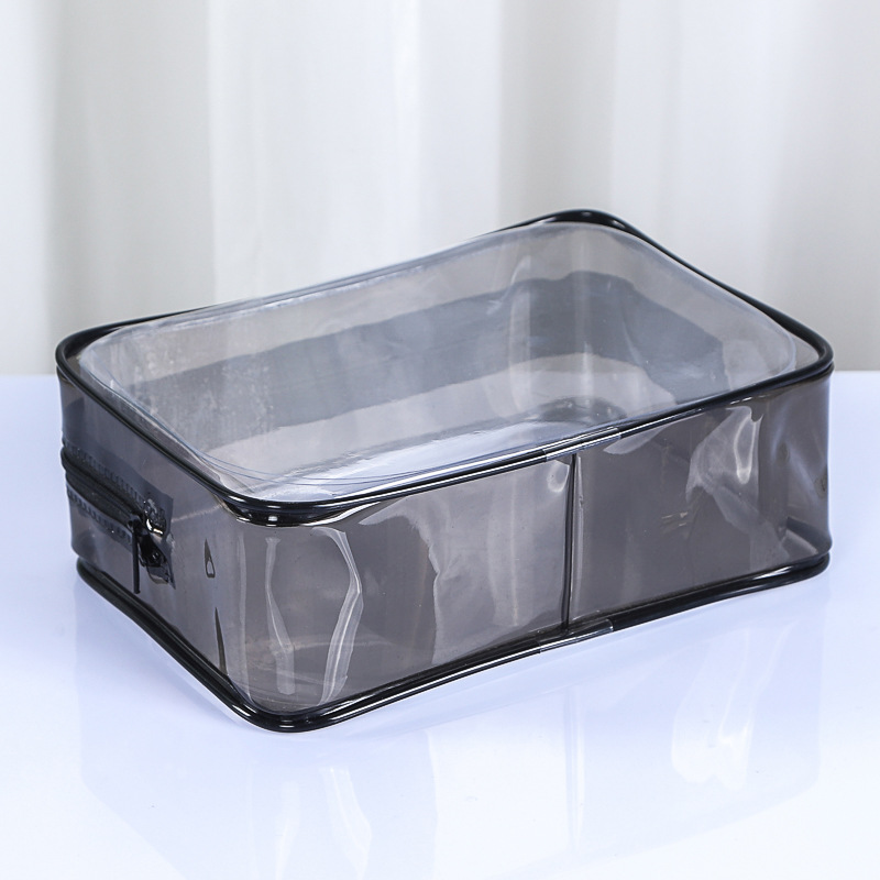 Bolsa de lavado de viaje de cuatro piezas Bolsa de cosméticos de PVC engrosada Bolsa de almacenamiento con cremallera impermeable y a prueba de polvo de gran capacidad image 3