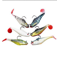 3.5g/10g/28g Fan-patterned Fish, Weihai Fishing Gear Wholesale – Lure T-Style with Lead, Lifelike Lead-Embedded Soft PVC Fish