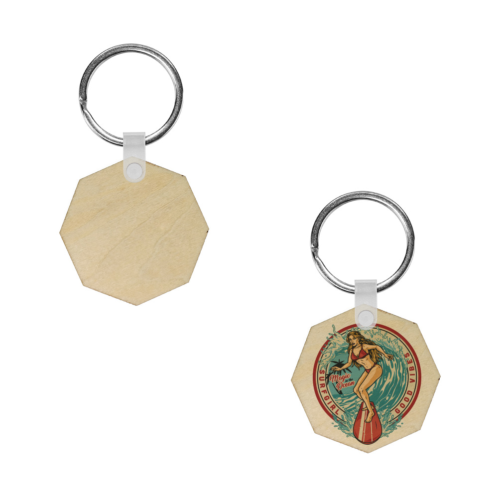 Sublimación llavero de madera contrachapada en blanco bolso de personalidad creativa llavero de joyería al por mayor