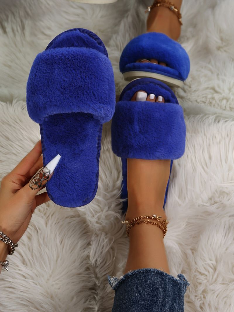 Velvet Plush Open-Toe Closed-Toe Autumn Indoor Lightweight Cushioned Memory Foam Breathable Indoor Shoes House Shoes_voghion.com