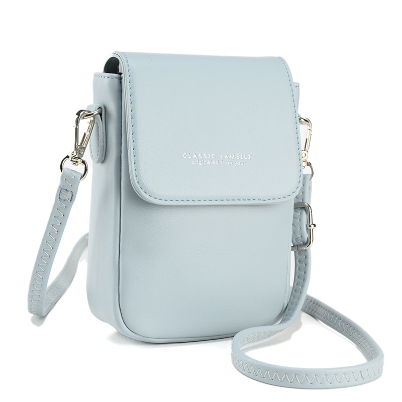 2024 nuevo bolso de mujer para teléfonos móviles, bolso de hombro coreano, bolso multifuncional para mujeres, bolso vertical de color sólido para teléfonos móviles