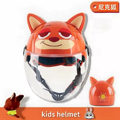 Motorcycle Safety Supplies – Electric car children's helmet autumn and - orange-judy-transparent-long