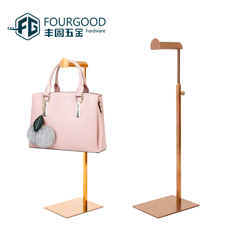 Duoku fábrica directa lote tienda de ropa pantalla soporte piso-tipo Golden Hanger hombres y mujeres de hierro estante bolsa estante image 2
