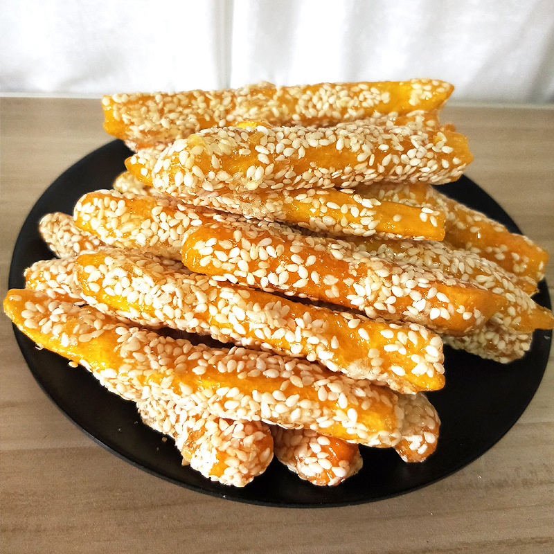 厂家直供连城拔丝地瓜脆香酥紫薯条芝麻味零食小吃抖音一件代发